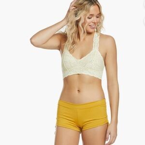 FREE PEOPLE  Galloon Lace Racerback Bralette in Yellow
